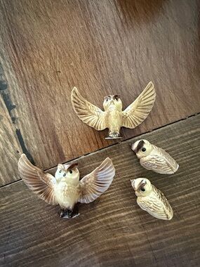 Vintage Hagen Renaker Miniature Owl Figurines Open Wings Lot